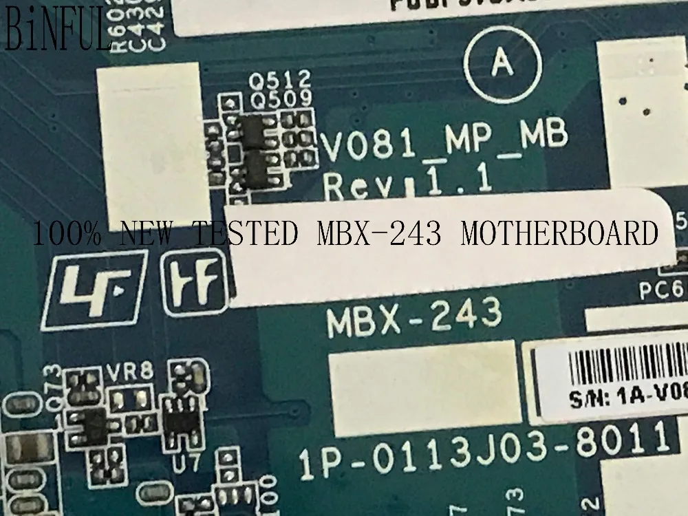 Pаспродажа BiNFUL сток и новый V081_MP_MB MBX 243 материнская плата для SONY VPCF23 ноутбук GT540M 2GB (новый товар)
