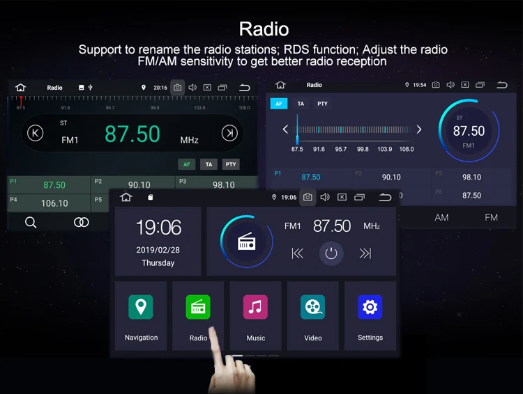 COIKA Android 9,0 Система Автомобильный мультимедийный радио для Volkswagen Passat B6 B7 CC сенсорный экран стерео радио gps-навигатор BT SWC 2+ 16G ram