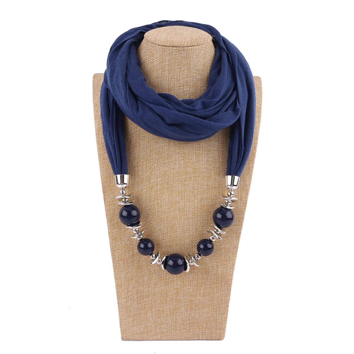 Модные обручи этническое ожерелье шарф для женщин шифоновый хлопковый шарф с подвеской Платки женские Аксессуары Шарф - Цвет: 7