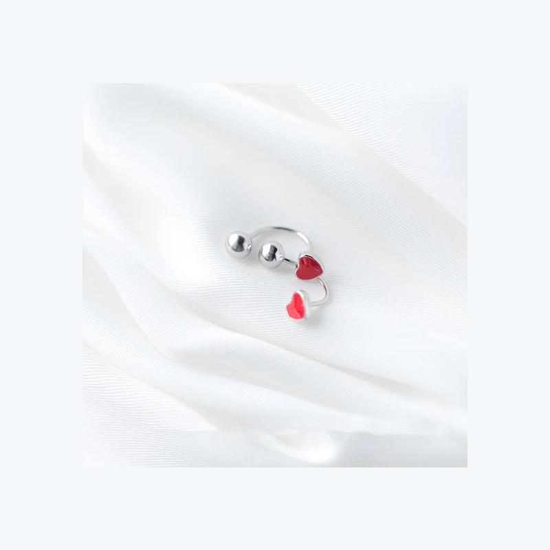 Женские серьги гвоздики из серебра 925 пробы с красным персиком|screw stud earrings|stud