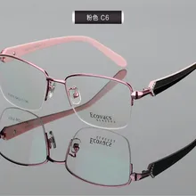 Модные женские элегантные роскошные полуобода прогрессивные мульти-фокусные линзы оптические фиолетовые розовые очки для чтения ZM3075