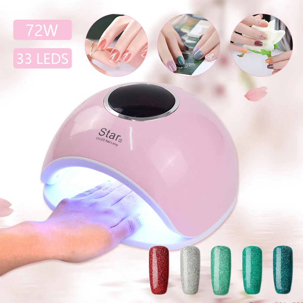 

36W/72W UV LED Nail Lamp Nail dryer for All Gels Polish Manicure Button Perfect Thumb Solution USB Charging for Nails Nail Dryer