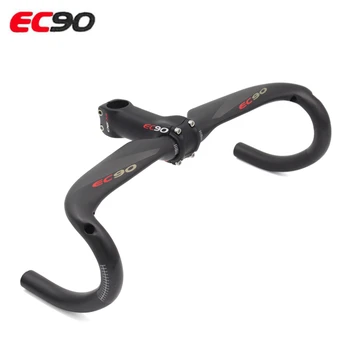 

EC90 Carbon Fiber Road Bike Handlebar+Carbon Stem Ultra-light 400/420/440x70-130mm Bicycle Parts