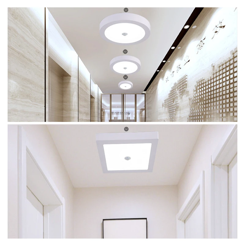 Surface Mounted LED Ceiling Lamps PIR Motion Sensor Night Light 6W/12/18W 24W Modern Ceiling Lights Living Room Balcony Corridor