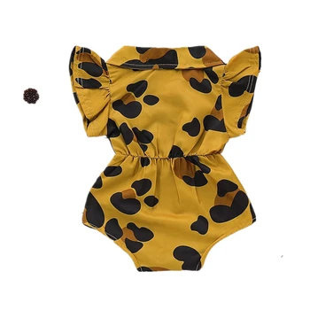 

Summer Infant Newborn Baby Girl Clothing Leopard Heart Ruffles Baby Girls Rompers Valentine's Day Clothes For Baby Girl Summer