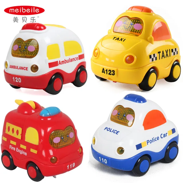 Meibeile Kids Cartoon Toy Baby Mini Plastic Cars