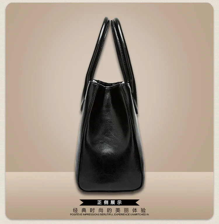 Real leather Luxury Women Handbag Shoulder Tote Bag Black Casual Ladies Leisure Crossbody Hand Bags (21)