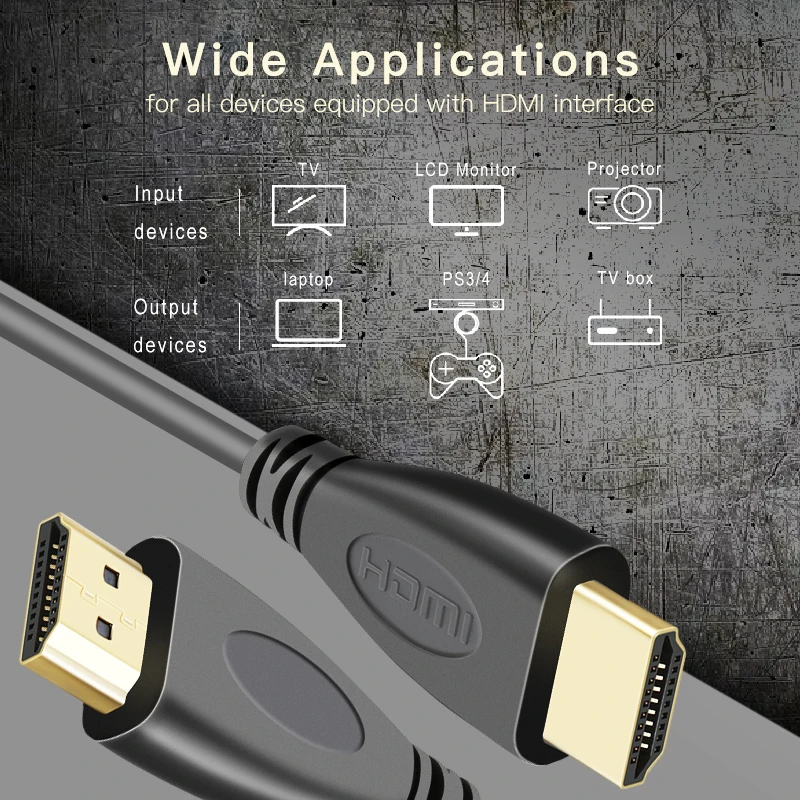 Высокоскоростной кабель Lungfish HDMI 0,3 м 1 м 1,5 м 2 м 3 м 5 м 7,5 м 10 м 15 м видео кабели 1,4 1080 P 3D позолоченный кабель для HDTV xbox PS3
