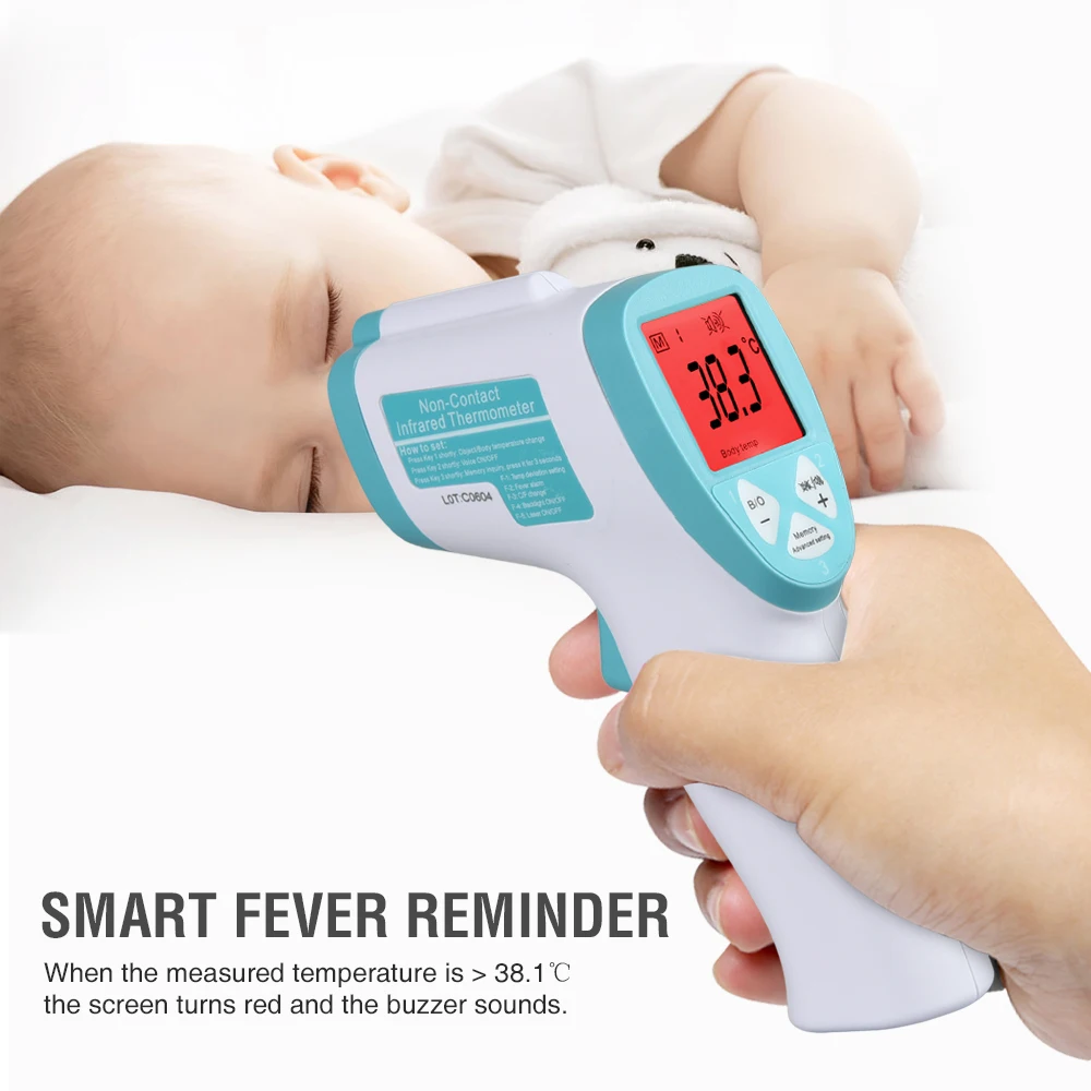

Forehead Thermometer Digital Temperature Non-Contact IR Body Fever Infrared Thermometer Gun Baby Kids With LCD BacklightForehea