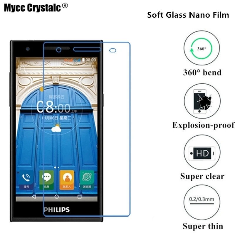 

(Soft Glass) Nano Explosion-proof Super thin clear Screen Protector Film For Philips S396 Film