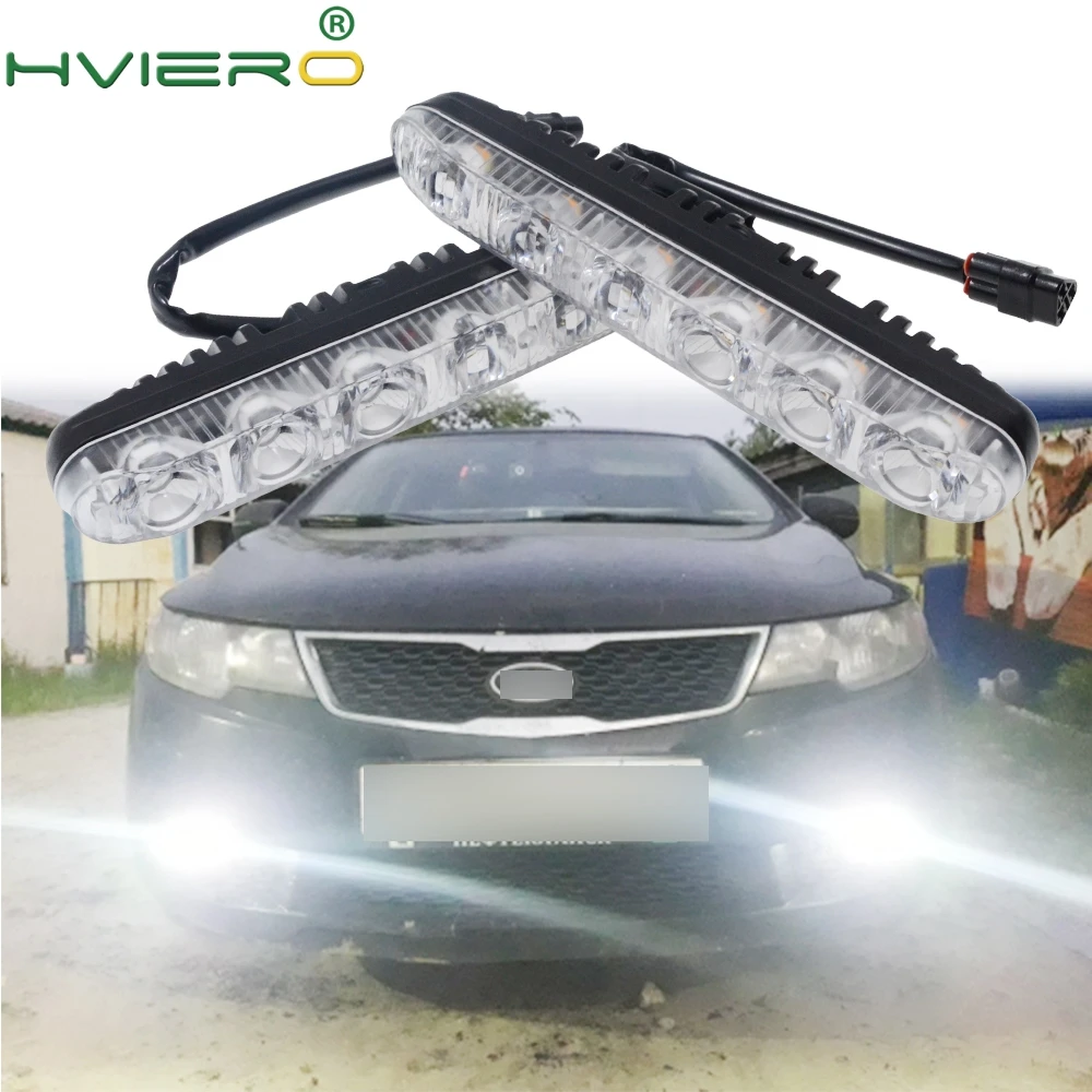 

2PCS 6LED 9LED 3LED Daytime Running Light IP68 Waterproof Universal Kit DayLight Auto Driving Light Turn Light DC 12V 24V