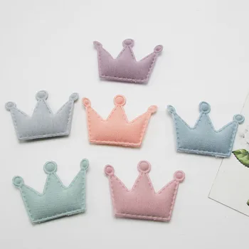

30pcs/lot 5.2*3.7cm Crown Padded Appliques for Children Headwear Hair clip Accessories and Garment Accessories