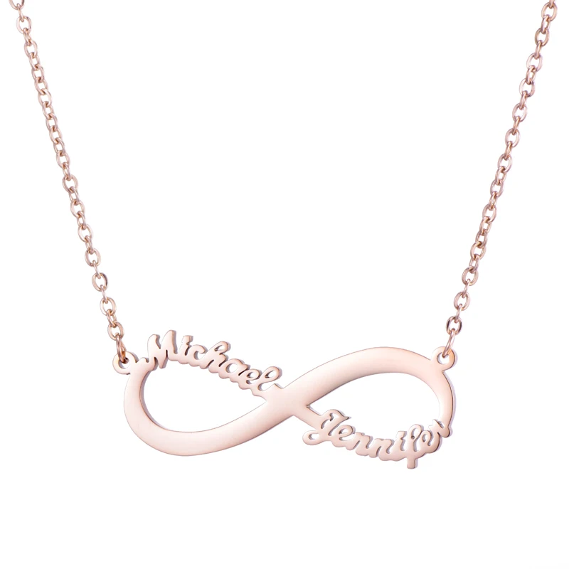 

Stainless Steel Custom Name Necklace Personalized Rose Gold Infinity Pendant Necklace for Custom Jewelry For Women