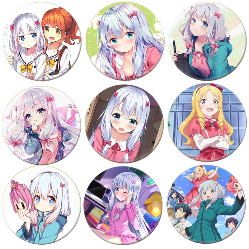 

1pcs Eromanga Sensei Cosplay Badge Izumi Sagiri Cartoon Brooch Pins Collection bags Badges for Backpack Button Clothes