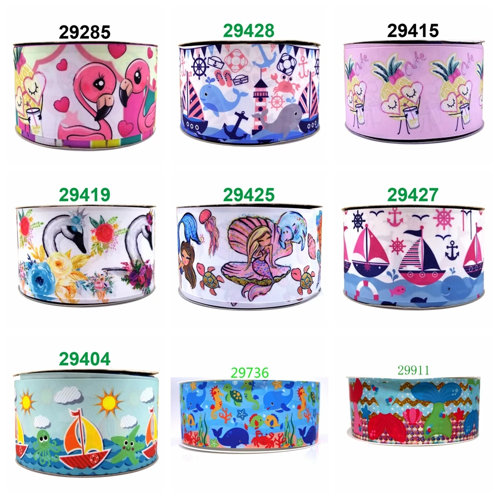 

Free shipping 2019 new arrival ribbons Hair Accessories ribbon 10 yards printed grosgrain ribbons 29425