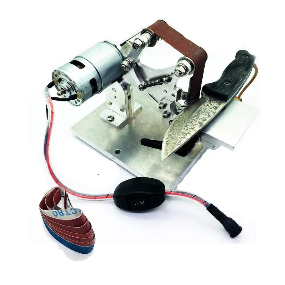 

5th version Electric Mini Abrasive Belt machine work sharp knife sharpener sharpening system Knife Open V tool