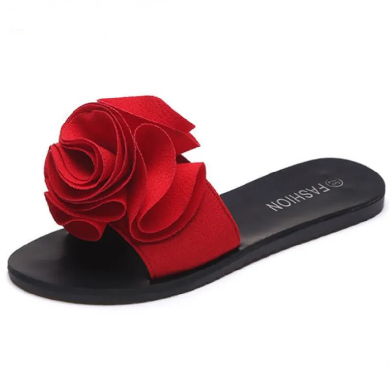 

2019 woman Slippers Platform Sandals Slip On Flats Casual Shoes Woman Beach Flip Flops Flowers Women Shoes