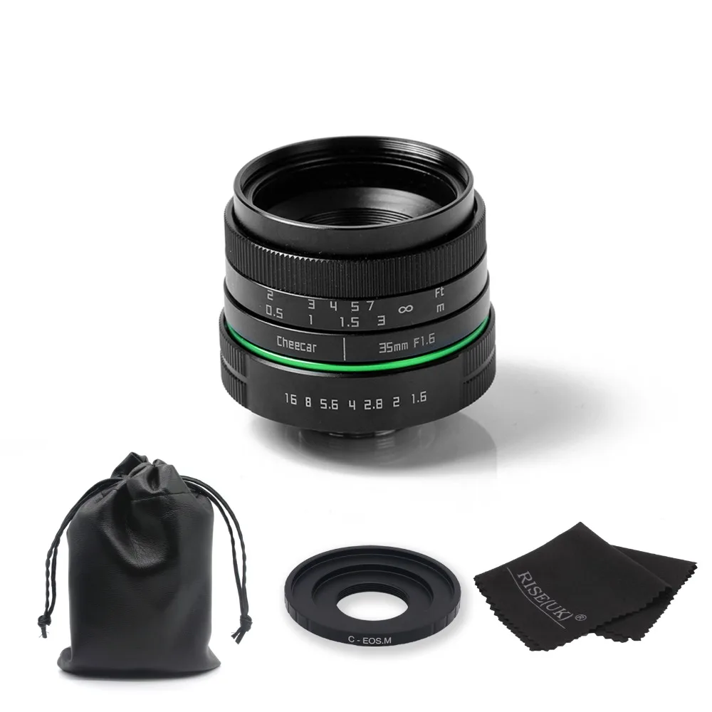 

(Kits)metal 35mm APS-C camera lens +M-mount adapter ring + lens bag for Canon EOS M Micro-camera free shipping
