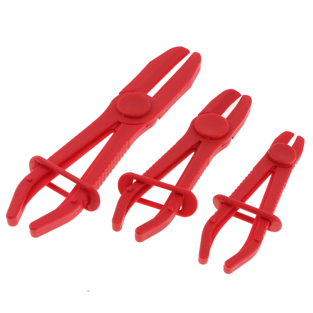 3Pcs Flexible Hose Clamps Kit Hands Free Line Brake Fuel Water Line Pipe Clamp Pliers 0-60mm for Brake Radiator