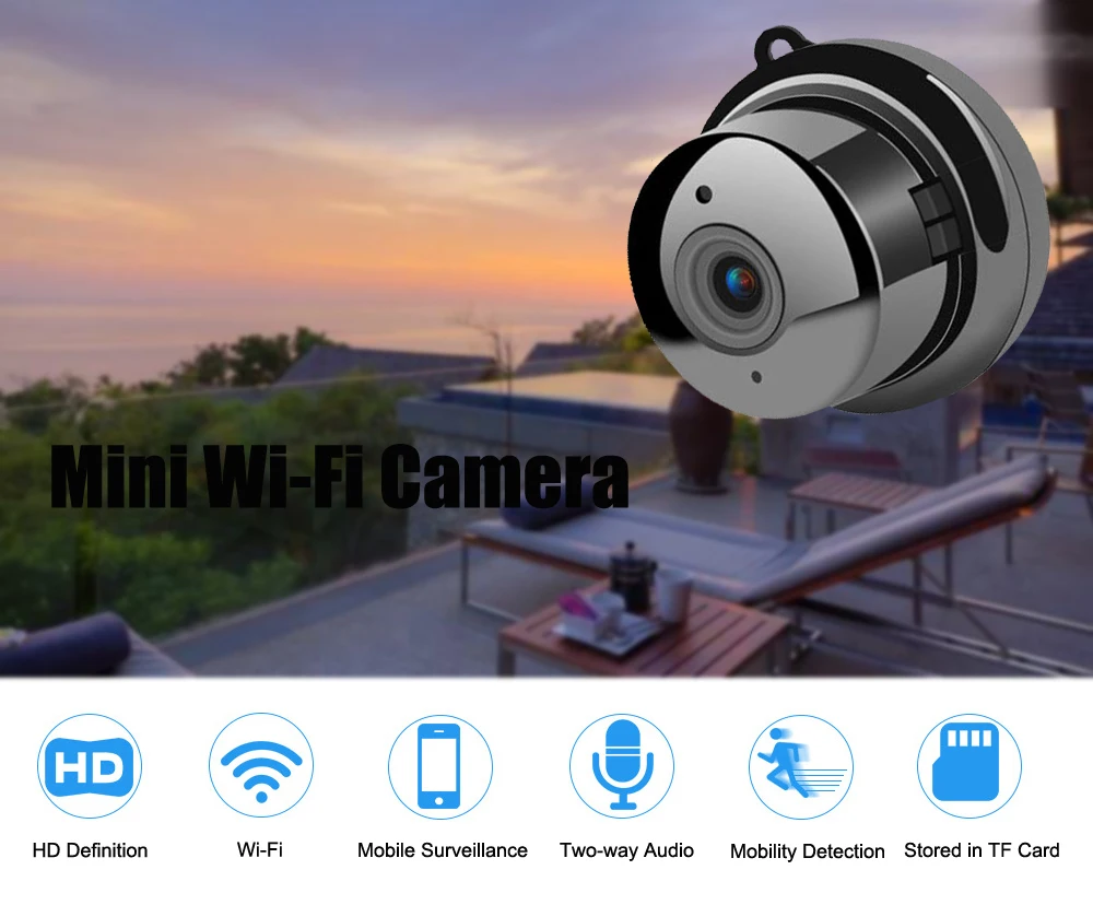 Домашняя безопасность HD мини WiFi камера беспроводная маленькая IP CCTV камера инфракрасное ночное видение Обнаружение движения Слот для sd-карты аудио приложение
