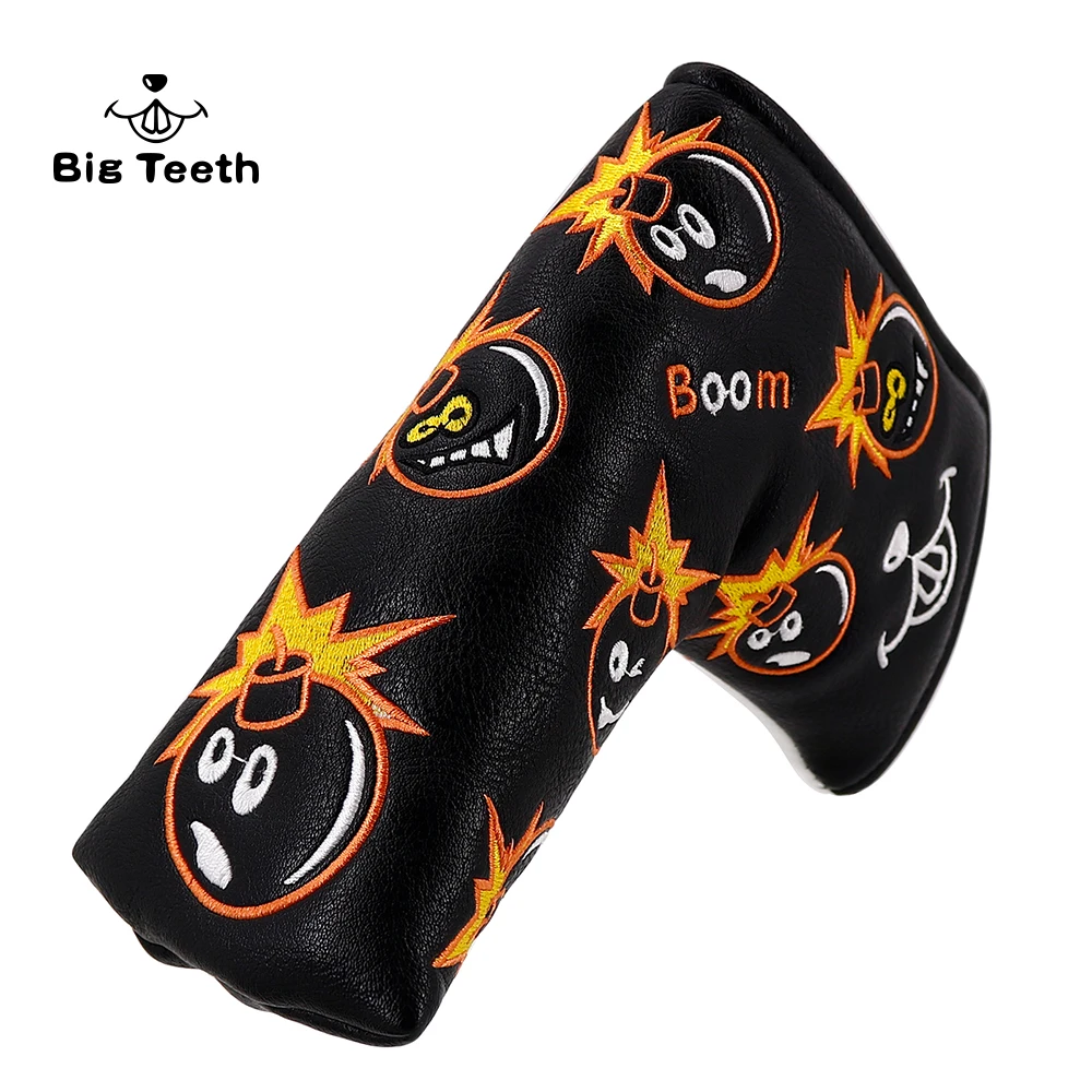 Big Teeth Golf Club Head Cover Putter Cover Bomb Synthetic Leather Golf