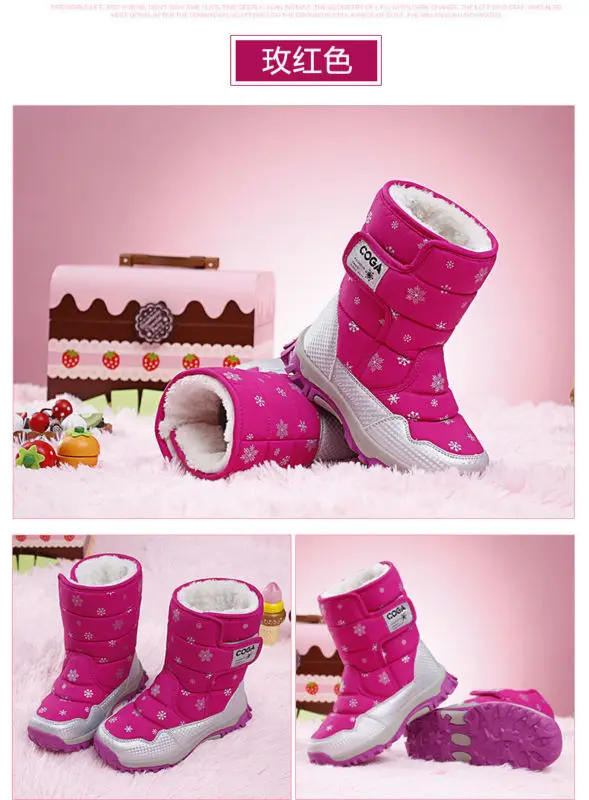 Высокое качество Дети Сапоги Новинка сапоги для девочек мальчиков водонепроницаемые зимние сапоги детские зимние ботинки