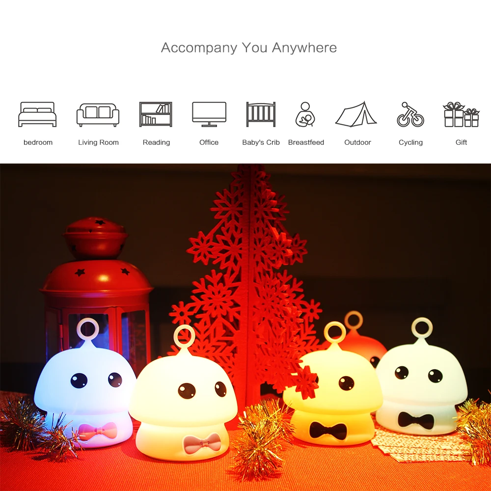 7 Colors LED Night Light Silicone Cartoon Elf Ambient Light Rechargeable Decor Table Lamp for Girl Baby Holiday Gift (27)