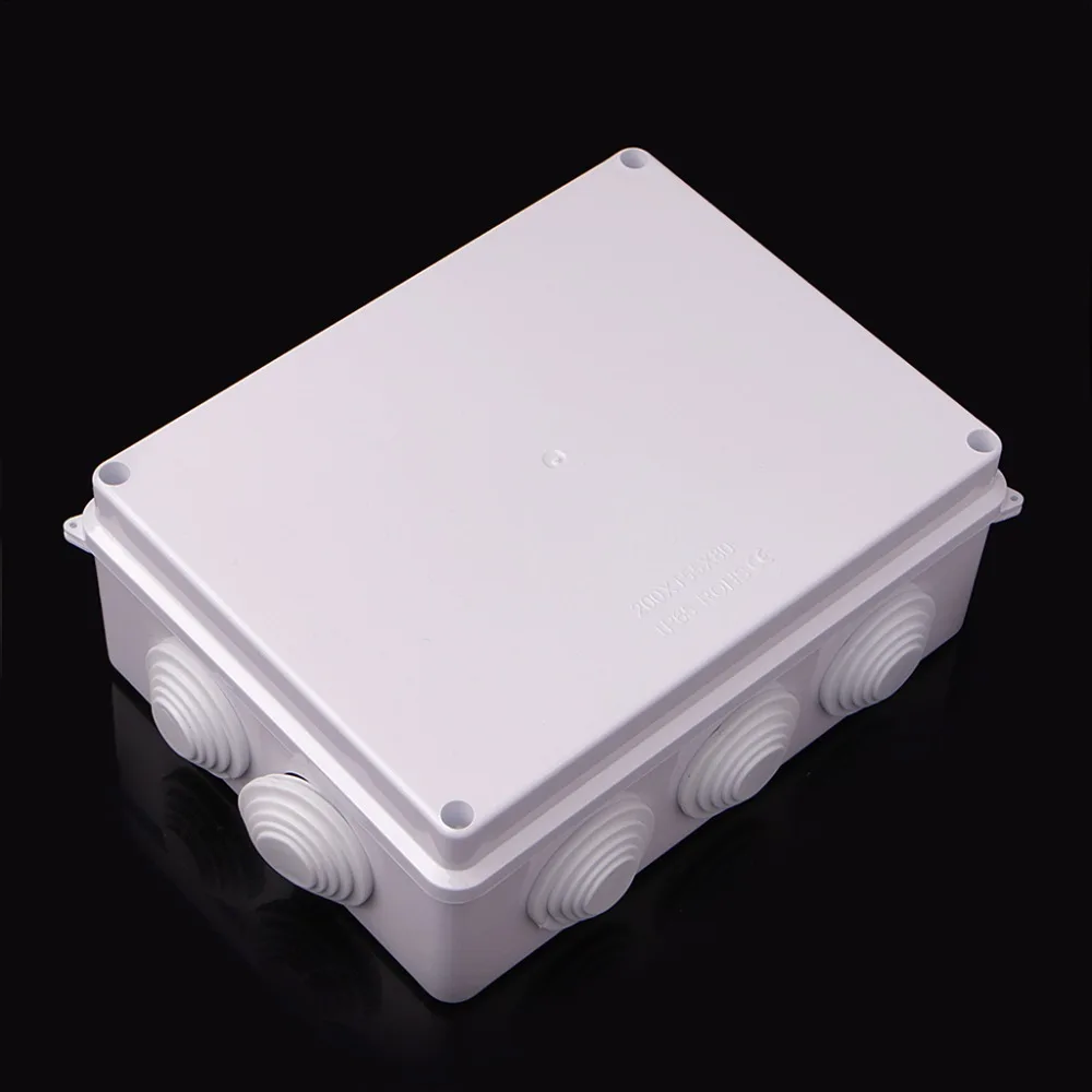 

Waterproof Plastic Enclosure Case Power Junction Box IP65 200mm x 155mm x 80mm ABS Connectors