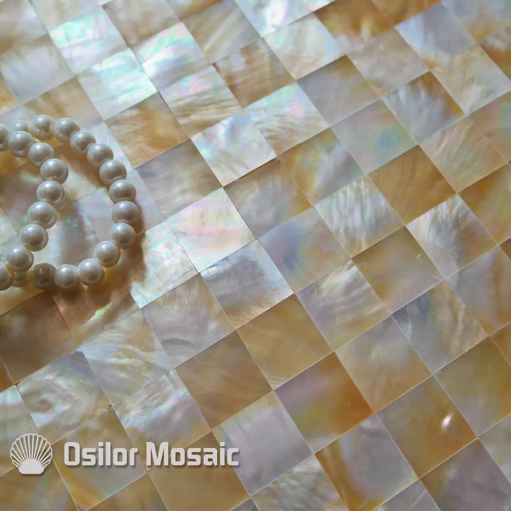 Free shipping 100% sea shell yellowlip shell mother of pearl mosaic tile for interior house decoration wall tile