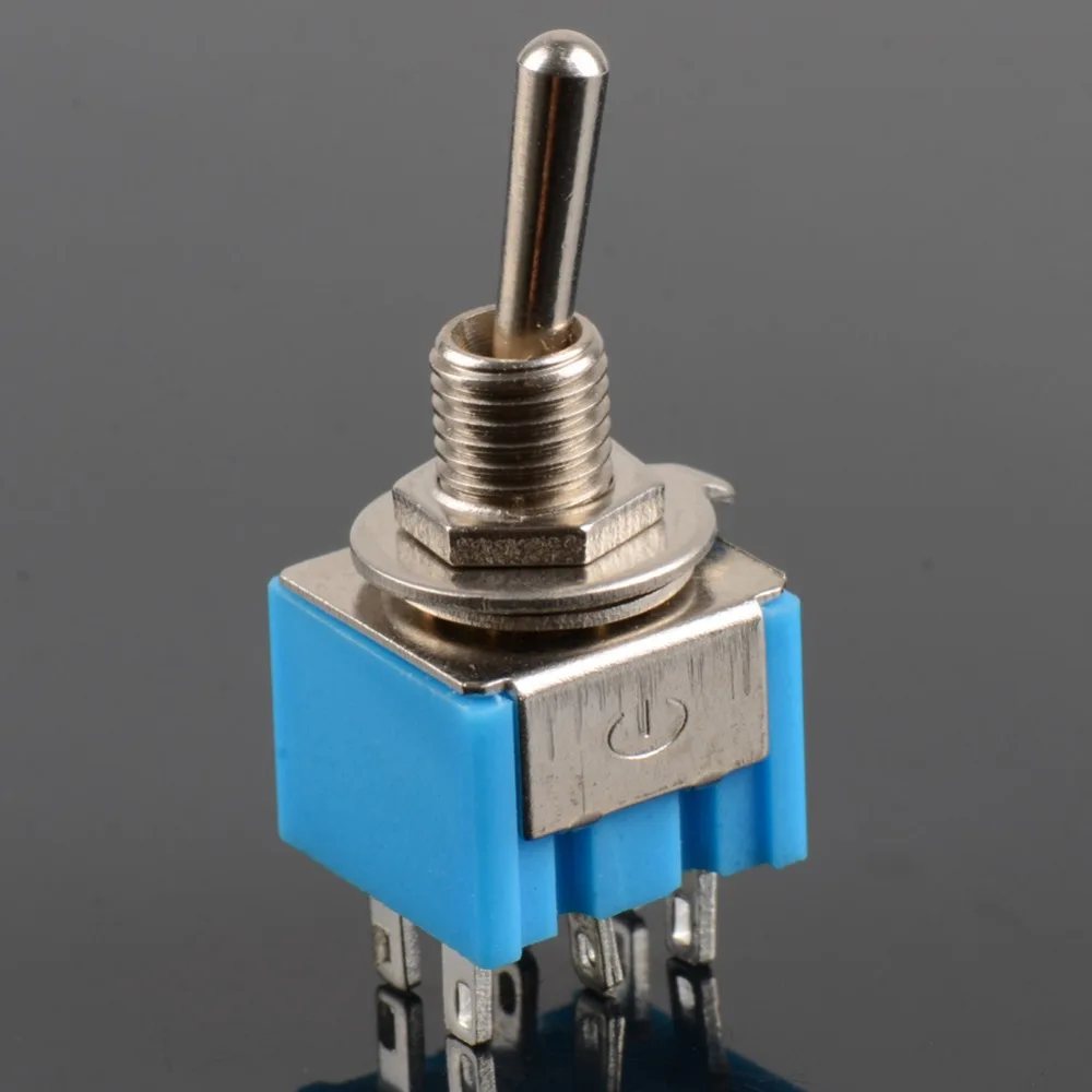 10 шт. Мини Синий MTS 203 6 контактный DPDT ВКЛ ВЫКЛ тумблер 6A 125V AC OT8G|switch switch|switch acswitch toggle