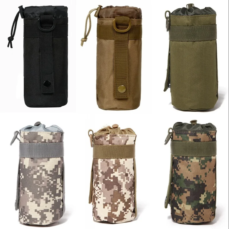 

Outdoor Tactical Military Molle System Water Bottle Pouch Kettle Holder Carrier Airsoft Paintball Travel Camping Hunting Bag