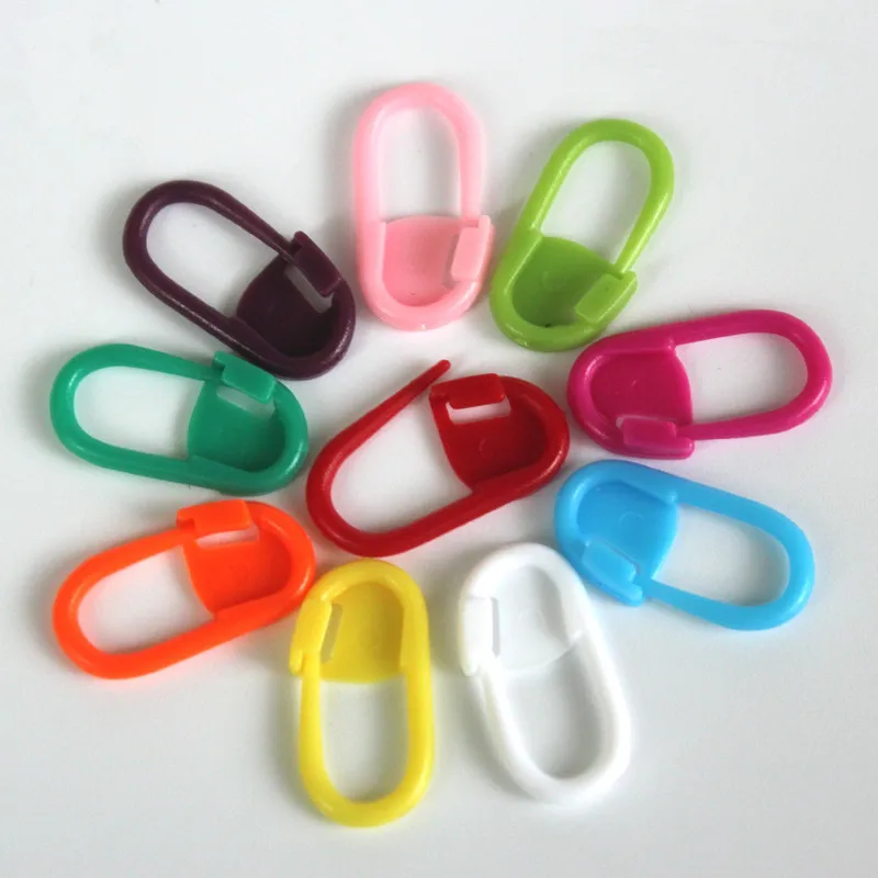 300pcs 23mm Mixed Color Locking Stitch Marker Pins Plastic Ring Markers