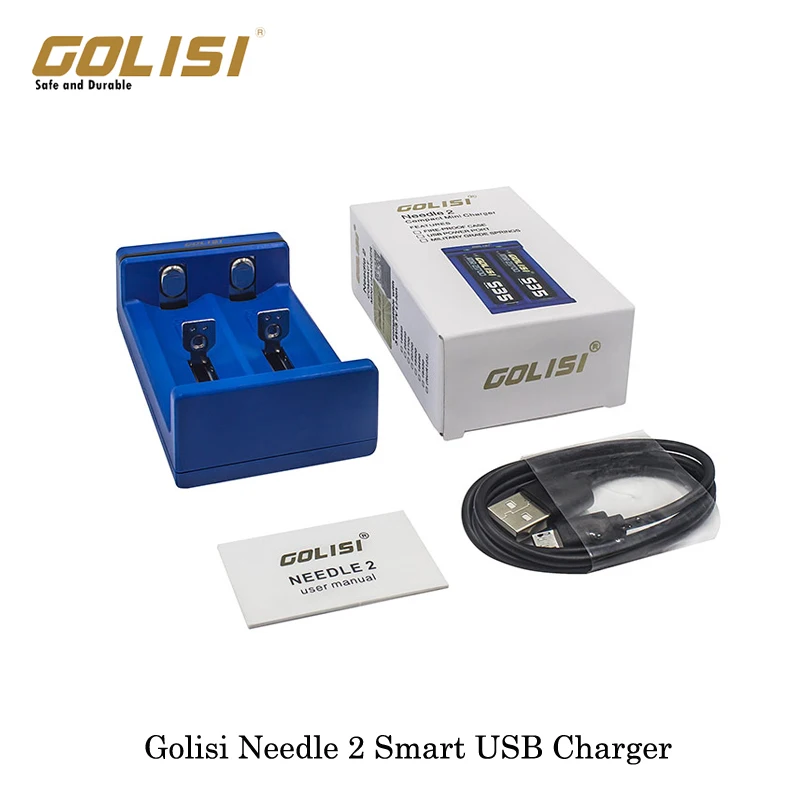 

Authentic Golisi Needle 2 Smart USB Charger 2 Battery Slots For 18650/20700/21700/26650 VS Nitecore D4 Intelligent Digicharger