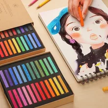 12 24 48 colors soft pastel crayons brush drawing set wax crayons painting stationery for student