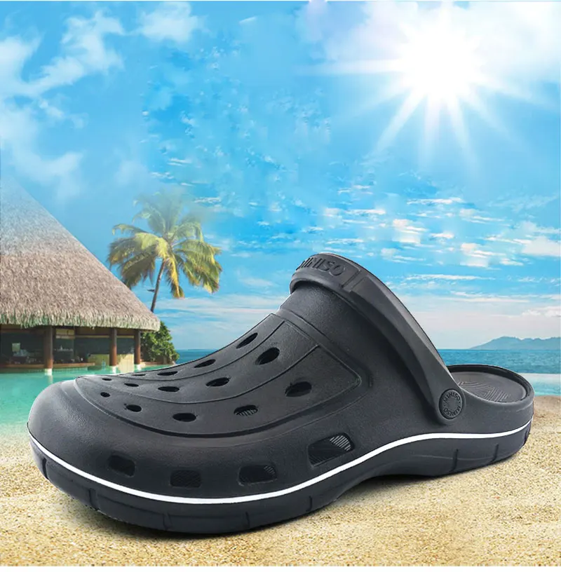 2019 New Arrive Hole Breathable shoes for men beach sandals slippers with holes slates light Sandalias outdoor summer NX54 10