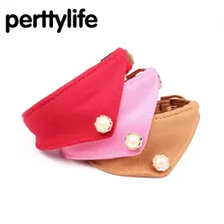 PERTTYLIFE Pet Ошейник печатных мода для домашних животных шарф собак Кот воротник кожа личности pet Воротник 3 Чистый цвет CLR68