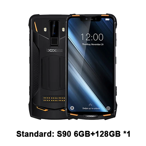 DOOGEE S90 IP68/IP69K водонепроницаемый мобильный телефон Android 8,1 6,18 ''5050 mAh Helio P60 Octa Core 6GB 128GB 16,0 M прочный смартфон - Цвет: Official Standard