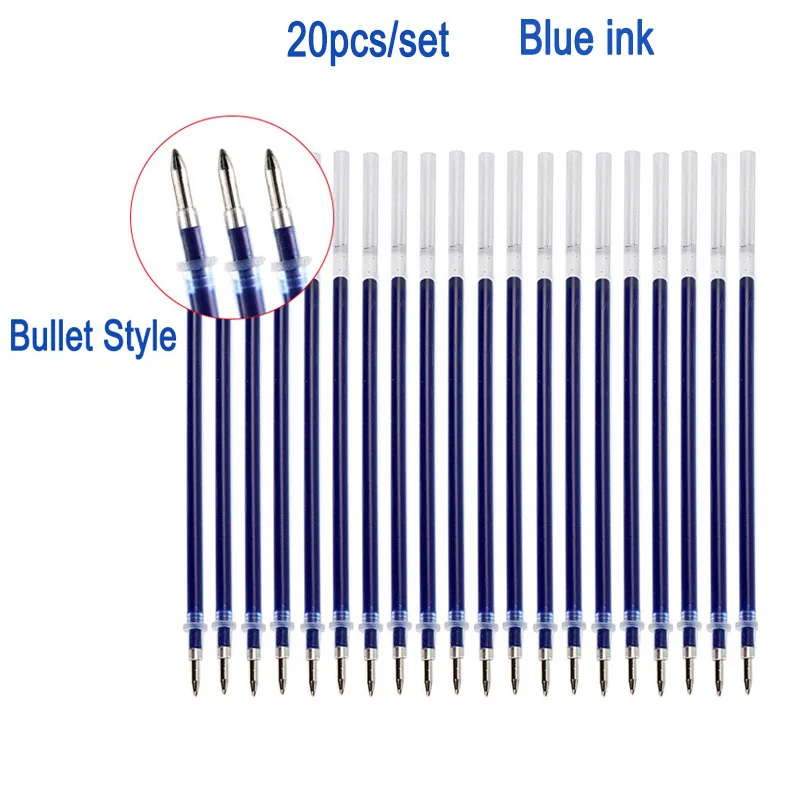 20Bullet Blue Refill Delvitch настольная Ручка фиксированная 0,5 мм черные чернила гелевая ручка счетчик рекламные подписи ручка и заправка канцелярские принадлежности для офиса и школы - Цвет: 20Bullet Blue Refill
