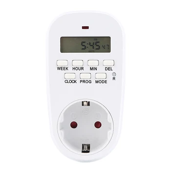 

Electronic Plug-in Programmablel LCD Screen 24Hour Timer Switch Socket Adapter EU Plug for Small Home Appliances