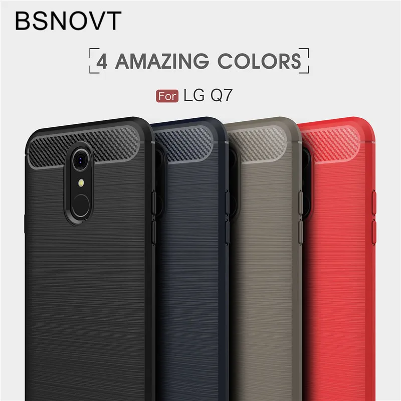 

BSNOVT For LG Q7 Case G7+ Cover Shockproof Silicone Brushed Phone Back Case For LG Q7 Plus Case For LG Q7a Q7+ Phone Fundas 5.5