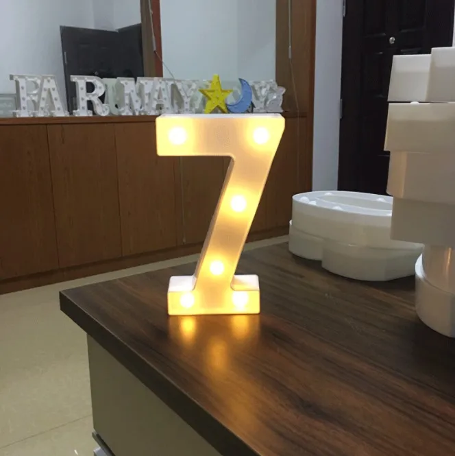 Светящийся ночной светодиодный светильник с буквами, креативный 26 Английский алфавит, светодиодная лампа, батарея, романтическое украшение для свадебной вечеринки, Прямая поставка - Цвет: 7