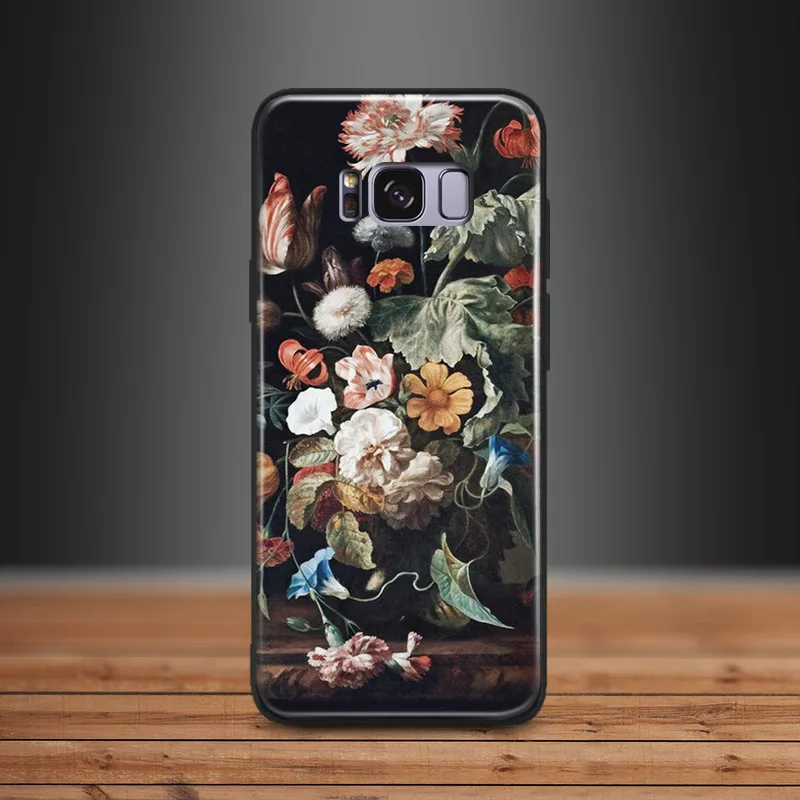 

Aesthetic still-life with flowers Art painting coque Soft Silicone Phone Case Cover For Samsung S7 Edge S8 S9 Plus Note 8 9