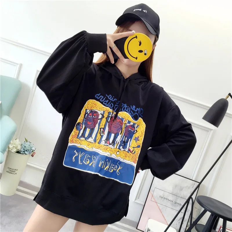 Women Sweatshirts New Arrivals Female Clothes Long Sleeves Thin Print