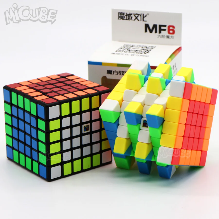 Kopen MofangJiaoshi MF6 6x6x6 Cube Speed 6 Lagen Zwarte Stickerloze 68mm Puzzel Kubus Voor Kinderen Beginner 6x6 Cube Onderwijs Toy