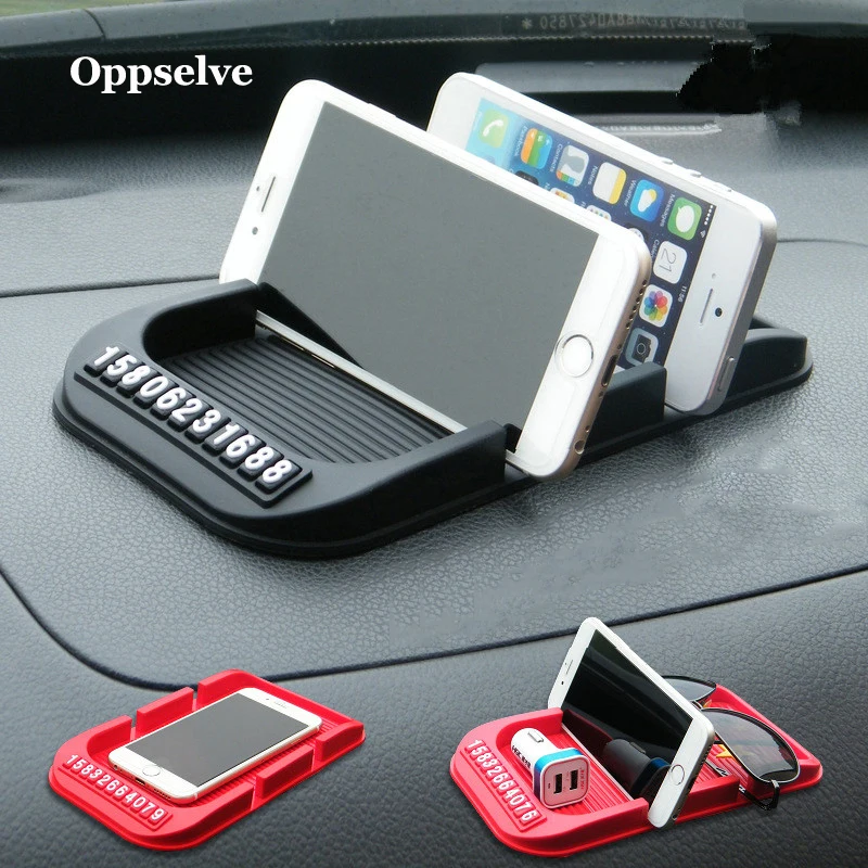 

2 in 1 Temporary Car Parking Card Anti-Slip Silicone Car Phone Dashboard Pad Mat Car Styling Phone Number Card Holder For Phone