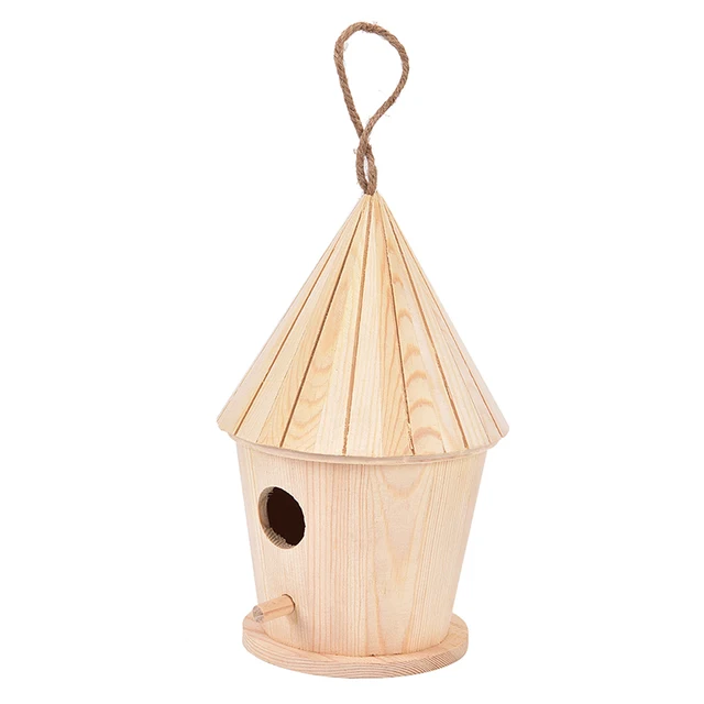 135 Cm X 135 Cm X 22 Cm Maison Doiseau En Bois Suspendus Nid Doiseaux Nichoirs Avec Boucle La Maison Jardin Cour Décoration Nichoirs Fournitures