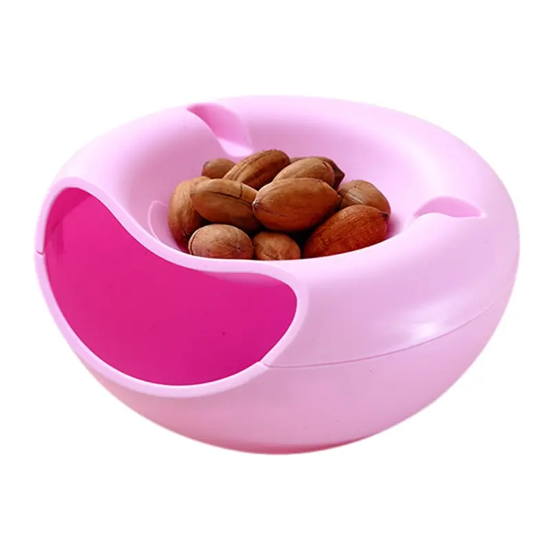 

Junejour Double Layer Dry Fruit Containers Snacks Storage Box Melon Seeds Bowl Holder Organizer Basket Dish Tray Phone Stents