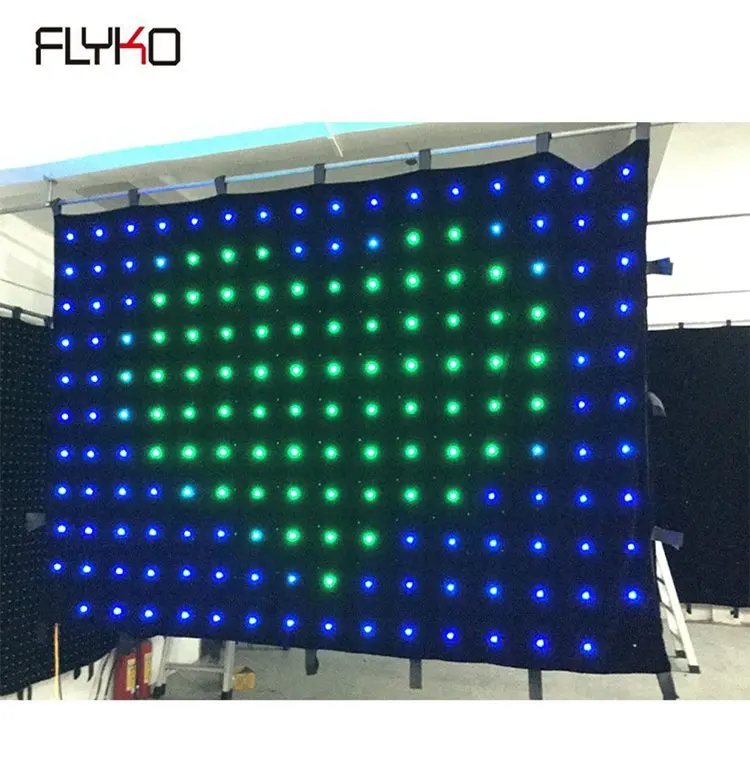 Flyko best эффект P18cm 2*4 м фонарик мягкий дисплей полный цвет светодиодный видео занавес бар стены