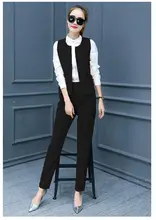 2016 Latest Autumn Fashion Women Clothing Elegant Shirt Vests Long Pants Three pieces Suits Casual Slim Big yards Sets NZ338