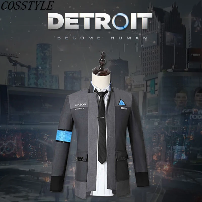 

Game Detroit: Become Human Cosplay Connor RK800 Agent Suit Uniform Tight Unifrom Cosplay Costume for Halloween